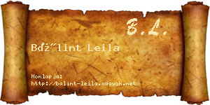 Bálint Leila névjegykártya