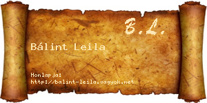 Bálint Leila névjegykártya